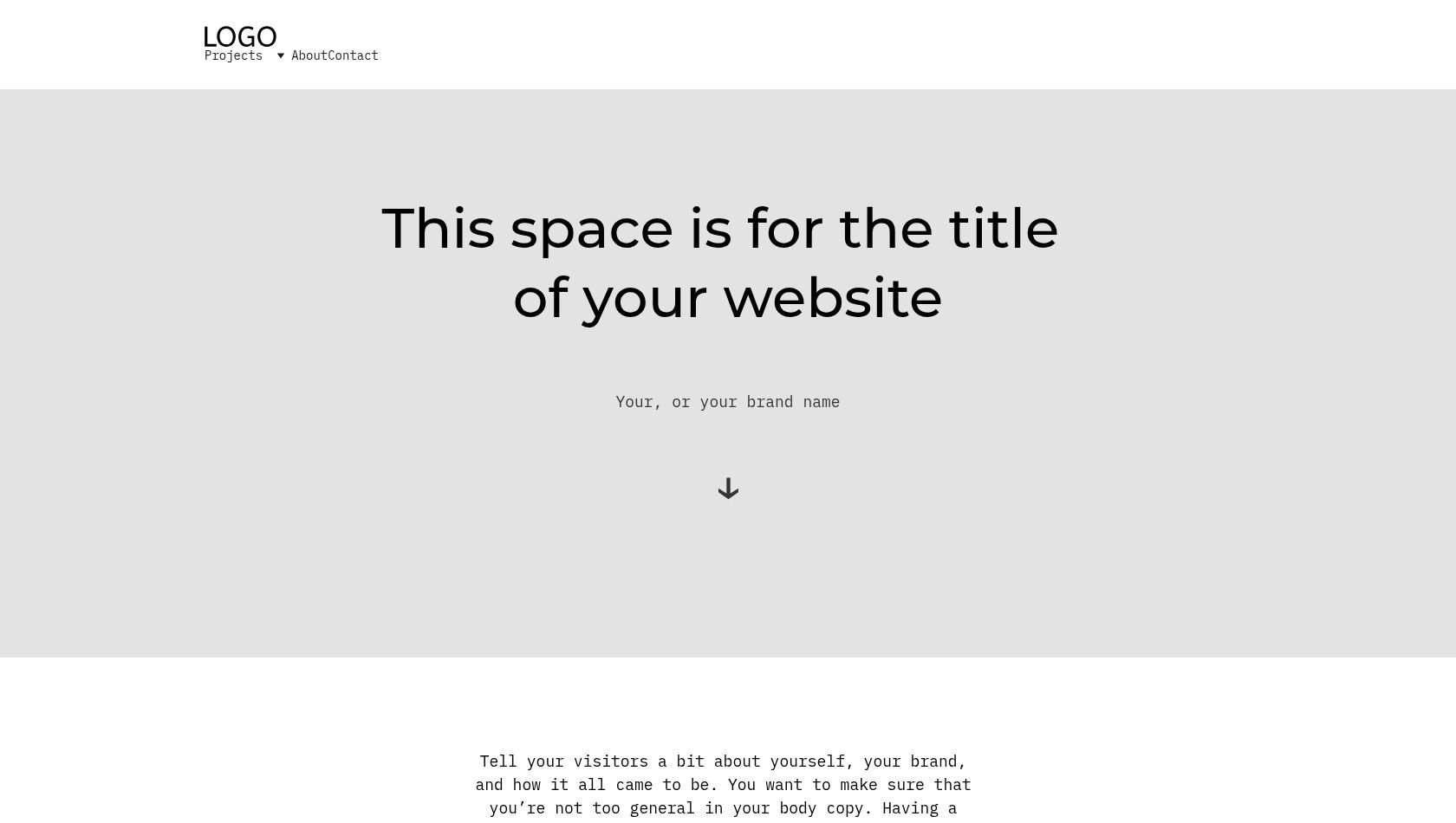 Blank portfolio template